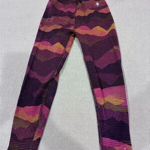Smartwool Kids Leggings in Pink and Purple